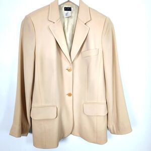 KORS Michael Kors Virgin Wool Tan Vintage 90s Blazer Made In Italy Size 12